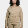 URBAN CLASSICS Damen Zip Hoodie Ladies Organic Terry In Beige -Modegeschäft für Damen urban classics zip hoodie beige 956791