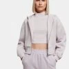 URBAN CLASSICS Damen Zip Hoodie Ladies Short Oversized In Violet -Modegeschäft für Damen urban classics zip hoodie violet 914891