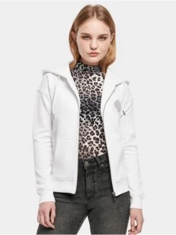 URBAN CLASSICS Damen Zip Hoodie Ladies Classic In Weiß