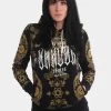Damen Hoody Skull Pattern Allover In Schwarz -Modegeschäft für Damen yakuza hoody schwarz 920899