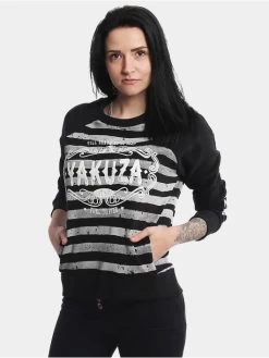 Damen Pullover Rose Claim Stripe In Schwarz