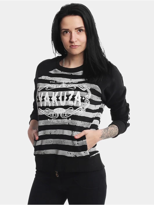 Damen Pullover Rose Claim Stripe In Schwarz 3 Damen Pullover Rose Claim Stripe In Schwarz