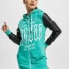 Damen Zip Hoodie Metal Claim Two Face In Türkis